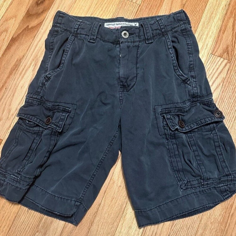 Navy Blue American Eagle Cargo Shorts Small Pre - Owned Good Condition